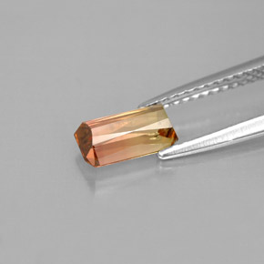 Tourmaline bicolore naturelle taille émeraude, 1,05 ct, VVS