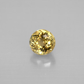 Tourmaline jaune naturelle coupe roude, 0,90 ct, VVS