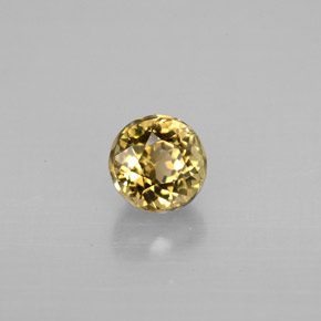 Tourmaline jaune naturelle coupe roude, 0,90 ct, VVS