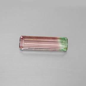 Tourmaline multicolore naturelle taille émeraude, 1,68 ct, VVS-VS