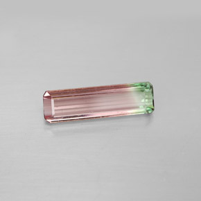Tourmaline multicolore naturelle taille émeraude, 1,68 ct, VVS-VS