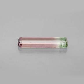 Tourmaline multicolore naturelle taille émeraude, 1,36 ct, VS