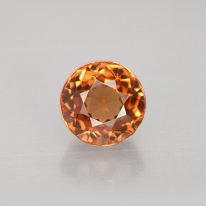 Tourmaline orange naturelle coupe roude, 1,74 ct, VVS-VS