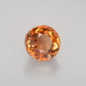 Tourmaline orange naturelle coupe roude, 1,74 ct, VVS-VS