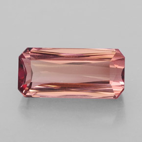 Tourmaline rose naturelle taille émeraude, 3,29 ct, IF