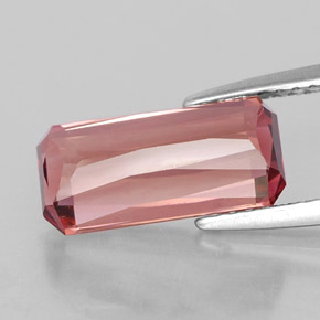Tourmaline rose naturelle taille émeraude, 3,29 ct, IF