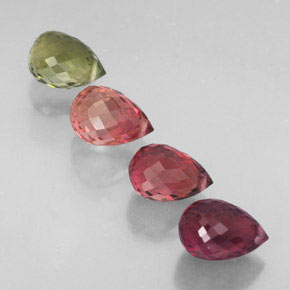 Achetez naturel ct multicolore tourmaline gems, briolette, en provenance mozambique chez gemselect. en stock, livraison internationale!