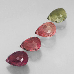 Achetez naturel ct multicolore tourmaline gems, briolette, en provenance mozambique chez gemselect. en stock, livraison internationale!