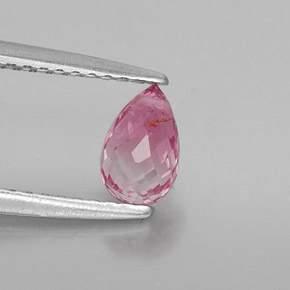 Tourmaline rose naturelle briolette, 0,74 ct, VS