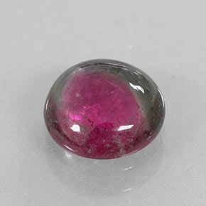 Tourmaline multicolore naturelle coupe roude, 1,41 ct, translucide