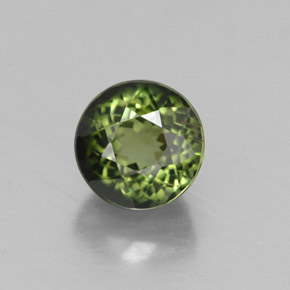 Tourmaline vert naturelle coupe roude, 1,30 ct, VS