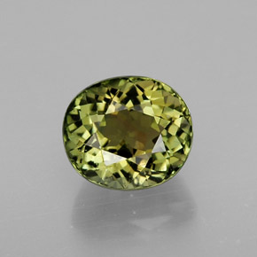 Tourmaline vert naturelle coupe ovale, 1,98 ct, VVS-VS