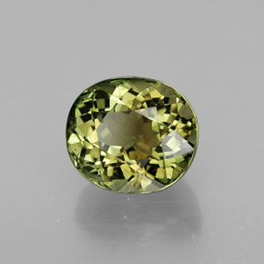 Tourmaline vert naturelle coupe ovale, 1,98 ct, VVS-VS