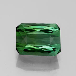 Tourmaline vert naturelle taille émeraude, 1,41 ct, VVS-VS