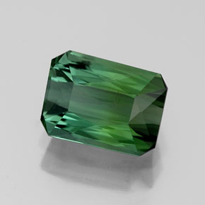 Tourmaline vert naturelle taille émeraude, 1,41 ct, VVS-VS