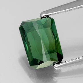 Tourmaline vert naturelle taille émeraude, 1,41 ct, VVS-VS