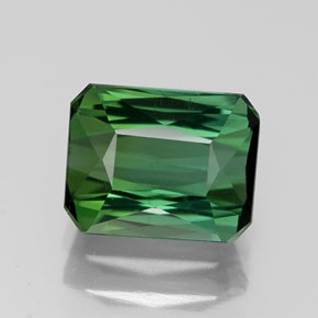 Tourmaline vert naturelle taille émeraude, 1,67 ct, VVS-VS