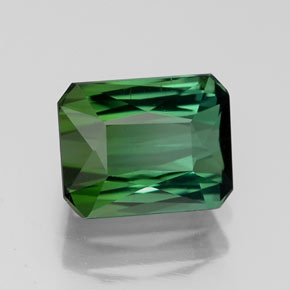 Tourmaline vert naturelle taille émeraude, 1,67 ct, VVS-VS
