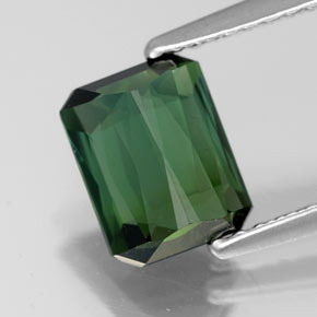 Tourmaline vert naturelle taille émeraude, 1,67 ct, VVS-VS