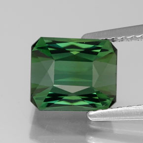 Tourmaline vert naturelle taille émeraude, 1,86 ct, VVS