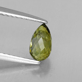 Tourmaline vert naturelle briolette, 0,72 ct, VS-SI