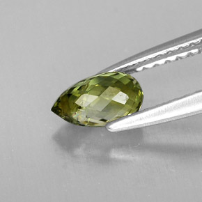 Tourmaline vert naturelle briolette, 0,72 ct, VS-SI