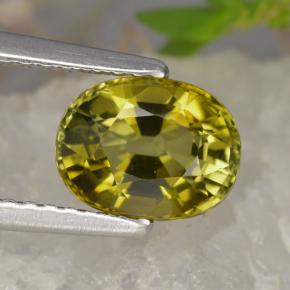 Tourmaline vert naturelle coupe ovale, 1,59 ct, VVS-VS
