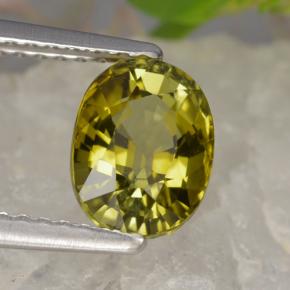 Tourmaline vert naturelle coupe ovale, 1,59 ct, VVS-VS