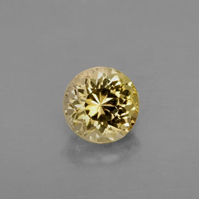 Tourmaline jaune naturelle coupe roude, 0,82 ct, VVS