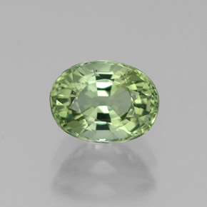 Tourmaline vert naturelle coupe ovale, 1,05 ct, VVS