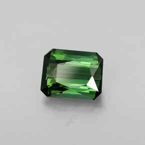 Tourmaline vert naturelle taille émeraude, 1,44 ct, VVS