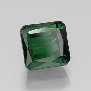 Tourmaline vert naturelle taille émeraude, 2,08 ct, VVS