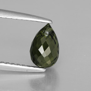 Tourmaline vert naturelle briolette, 1,14 ct, VS