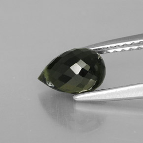 Tourmaline vert naturelle briolette, 1,14 ct, VS
