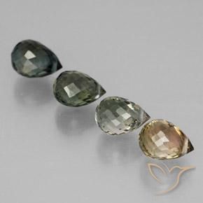 3.77ctw Naturel Multicolore Tourmaline, Briolette, VVS-VS