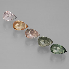Achetez naturel 3,87ct multicolore tourmaline gems, briolette, en provenance mozambique chez gemselect. en stock, livraison internationale!