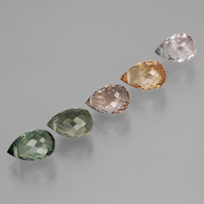 Achetez naturel 3,87ct multicolore tourmaline gems, briolette, en provenance mozambique chez gemselect. en stock, livraison internationale!
