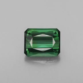 Tourmaline vert naturelle taille émeraude, 1,68 ct, VVS