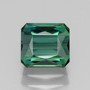 Tourmaline vert naturelle taille émeraude, 1,56 ct, VVS-VS