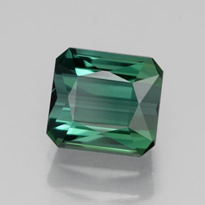 Tourmaline vert naturelle taille émeraude, 1,56 ct, VVS-VS