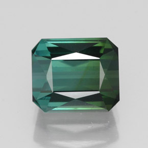 Tourmaline vert naturelle taille émeraude, 1,88 ct, VVS