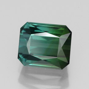 Tourmaline vert naturelle taille émeraude, 1,88 ct, VVS