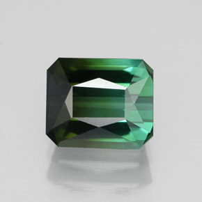 Tourmaline vert naturelle taille émeraude, 1,72 ct, VVS-VS