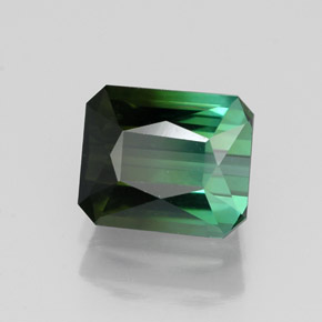 Tourmaline vert naturelle taille émeraude, 1,72 ct, VVS-VS