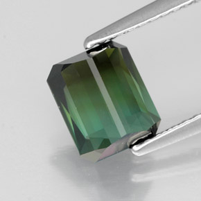 Tourmaline vert naturelle taille émeraude, 1,72 ct, VVS-VS