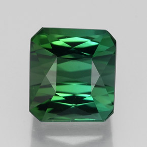 Tourmaline vert naturelle taille émeraude, 2,53 ct, VVS
