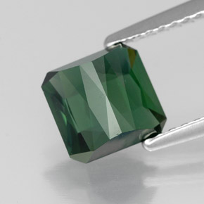Tourmaline vert naturelle taille émeraude, 1,67 ct, VVS-VS