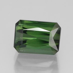 Tourmaline vert naturelle taille émeraude, 1,87 ct, VVS