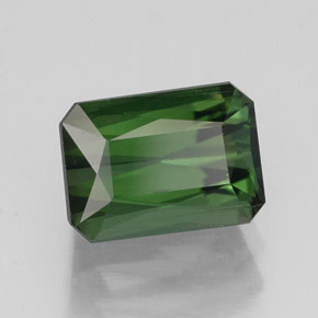 Tourmaline vert naturelle taille émeraude, 1,87 ct, VVS