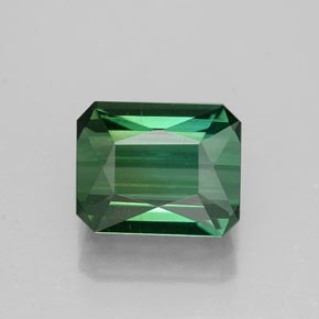 Tourmaline vert naturelle taille émeraude, 1,45 ct, VVS